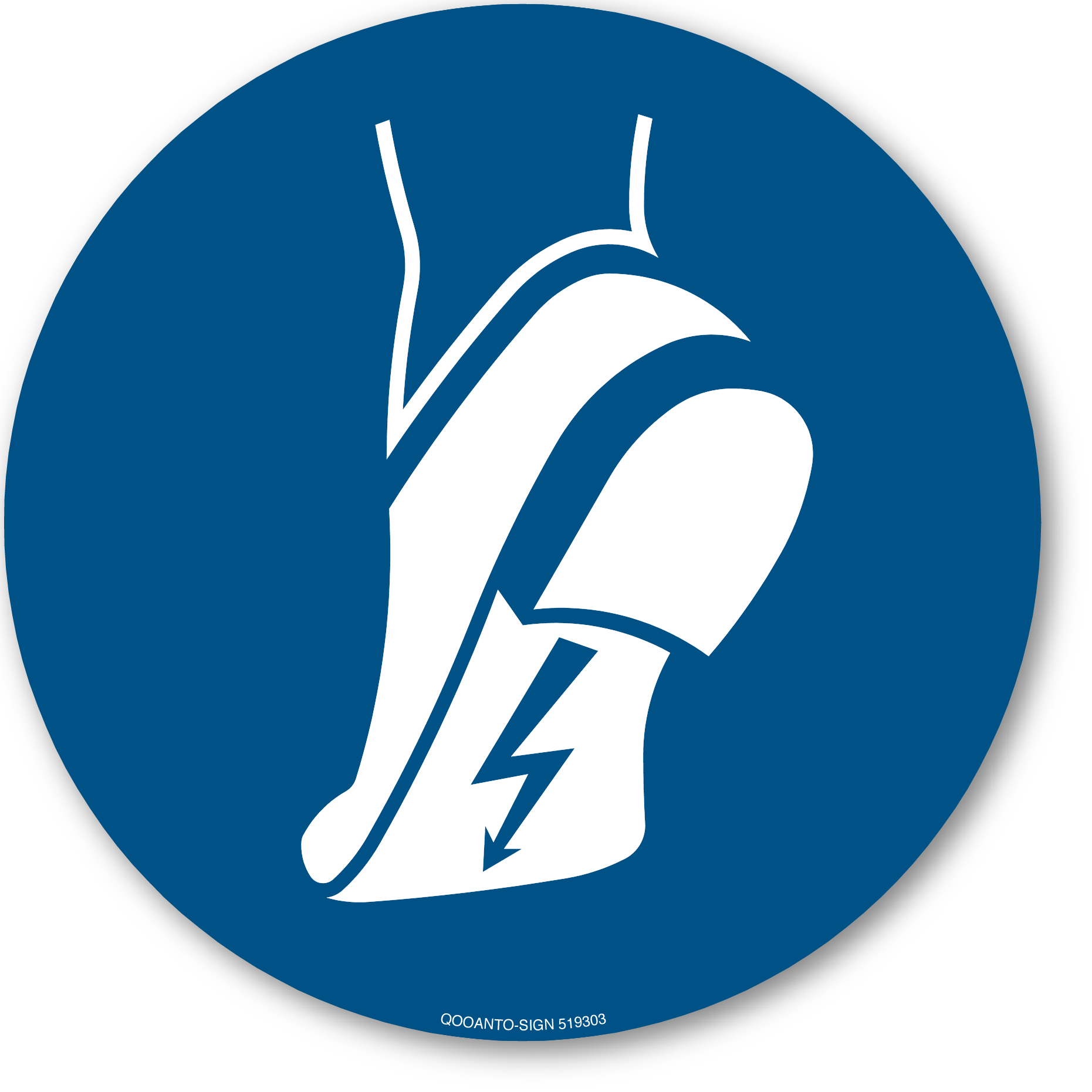 Antistatisches Schuhwerk benutzen, Schild oder Aufkleber