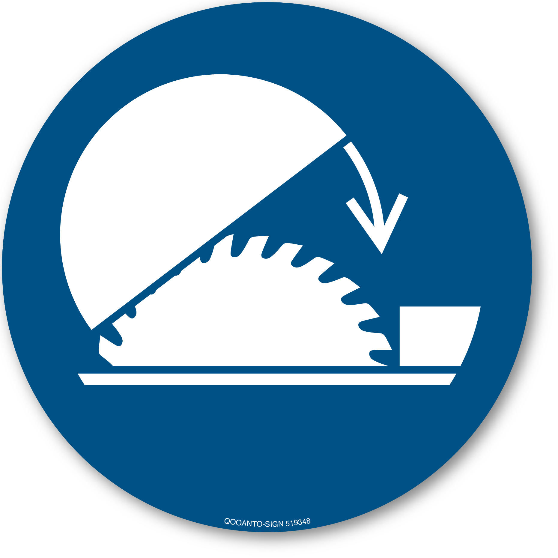 Schutzhaube der Tischkreissäge benutzen, Schild oder Aufkleber