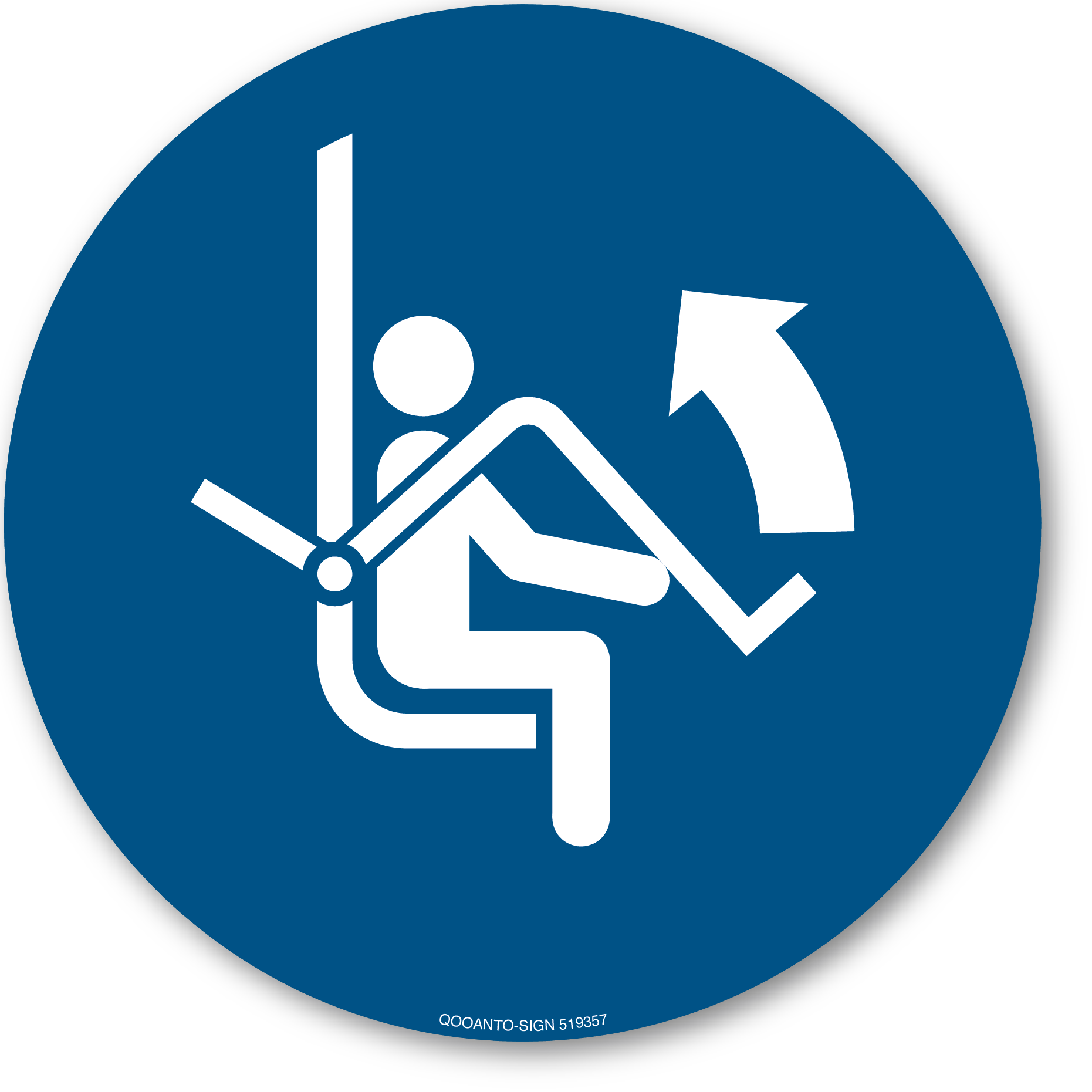 Sicherheitsbügel des Sessellifts öffnen, Schild oder Aufkleber