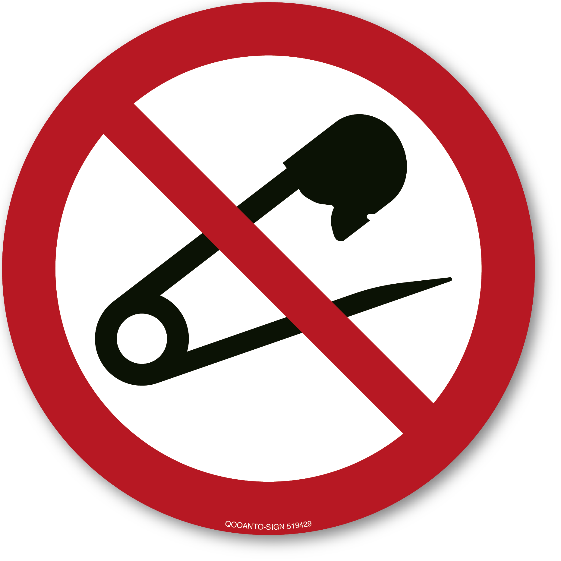 Keine Nadeln einstechen, Schild oder Aufkleber