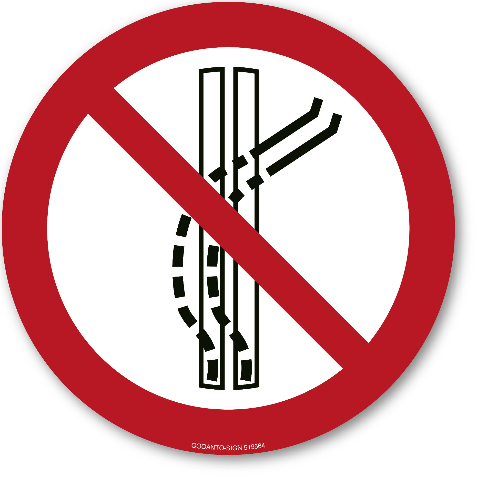 Schleppspur verlassen verboten, Schild oder Aufkleber