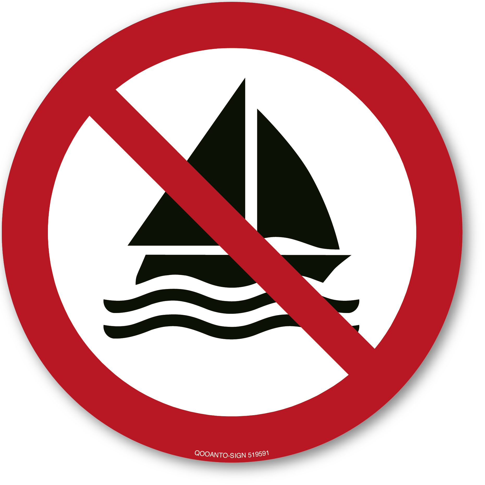Segeln verboten, Schild oder Aufkleber