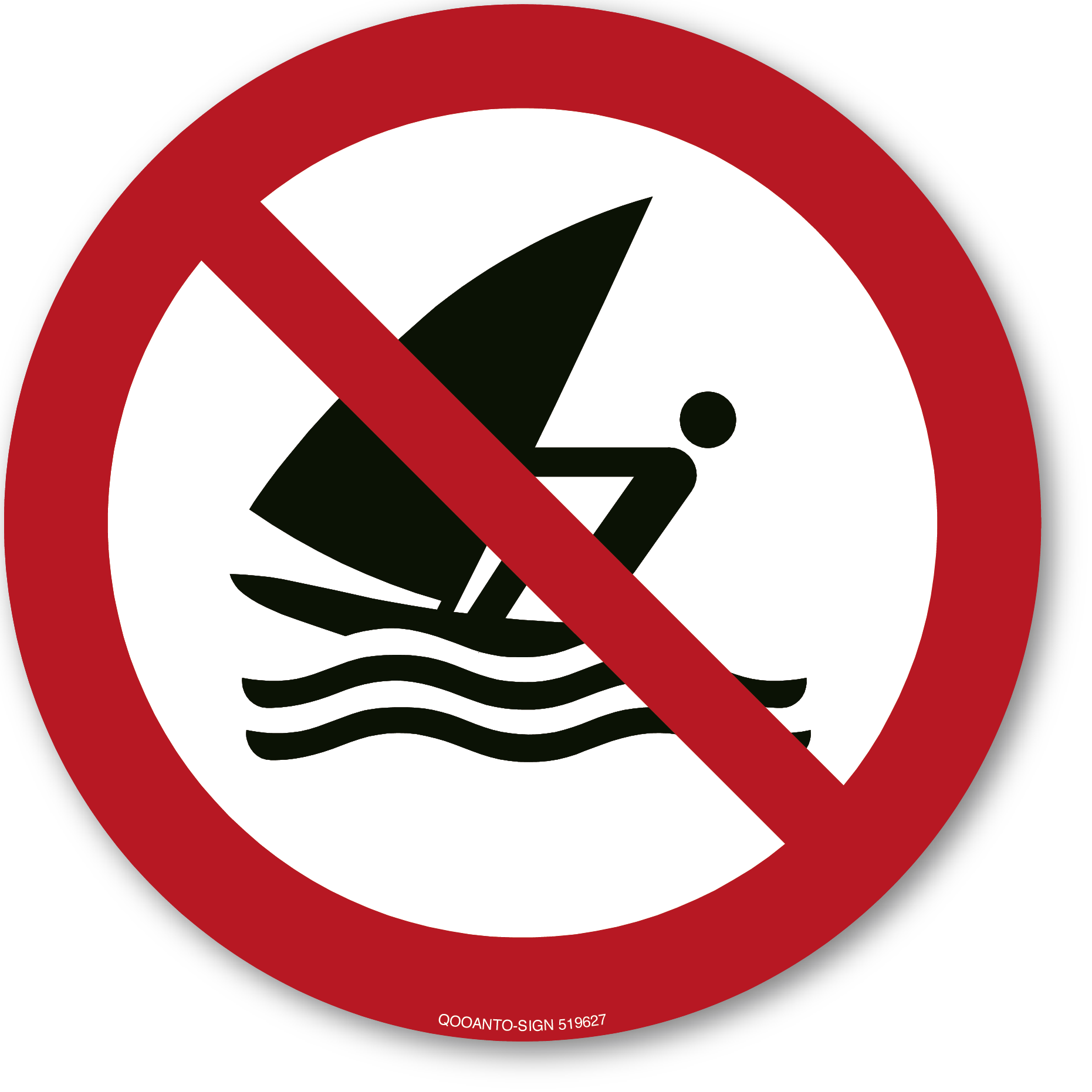 Windsurfen verboten, Schild oder Aufkleber