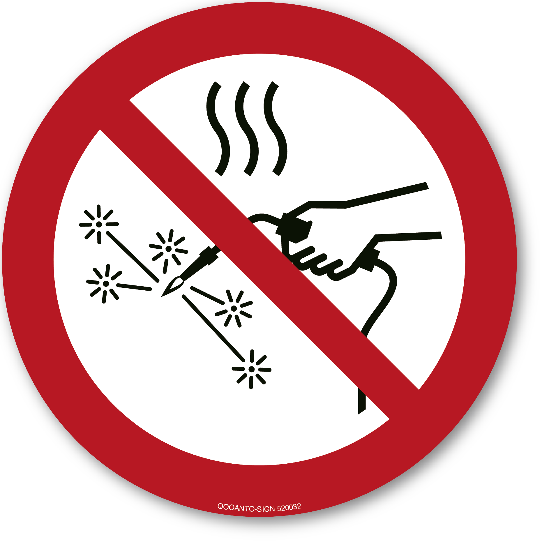 Heißarbeiten verboten, Schild oder Aufkleber