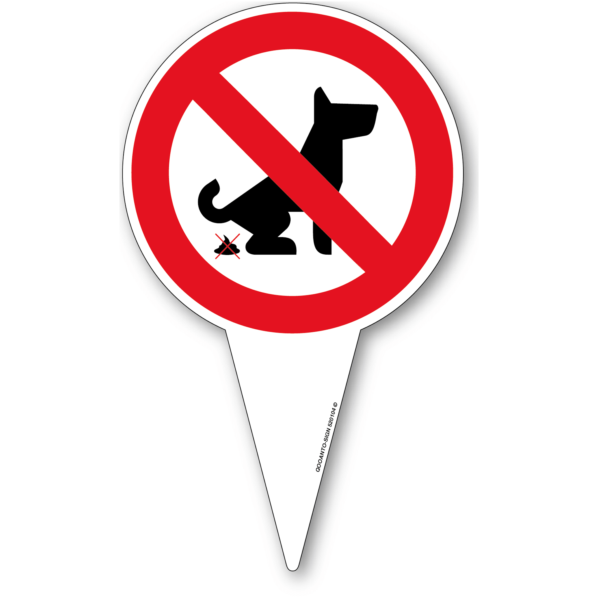 2 Stück Kein Hundeklo Steckschild Keine Hundetoilette | UV-Schutz | Alu-Verbund | 18 x 30 cm | Weiss/Rot | Hochformat