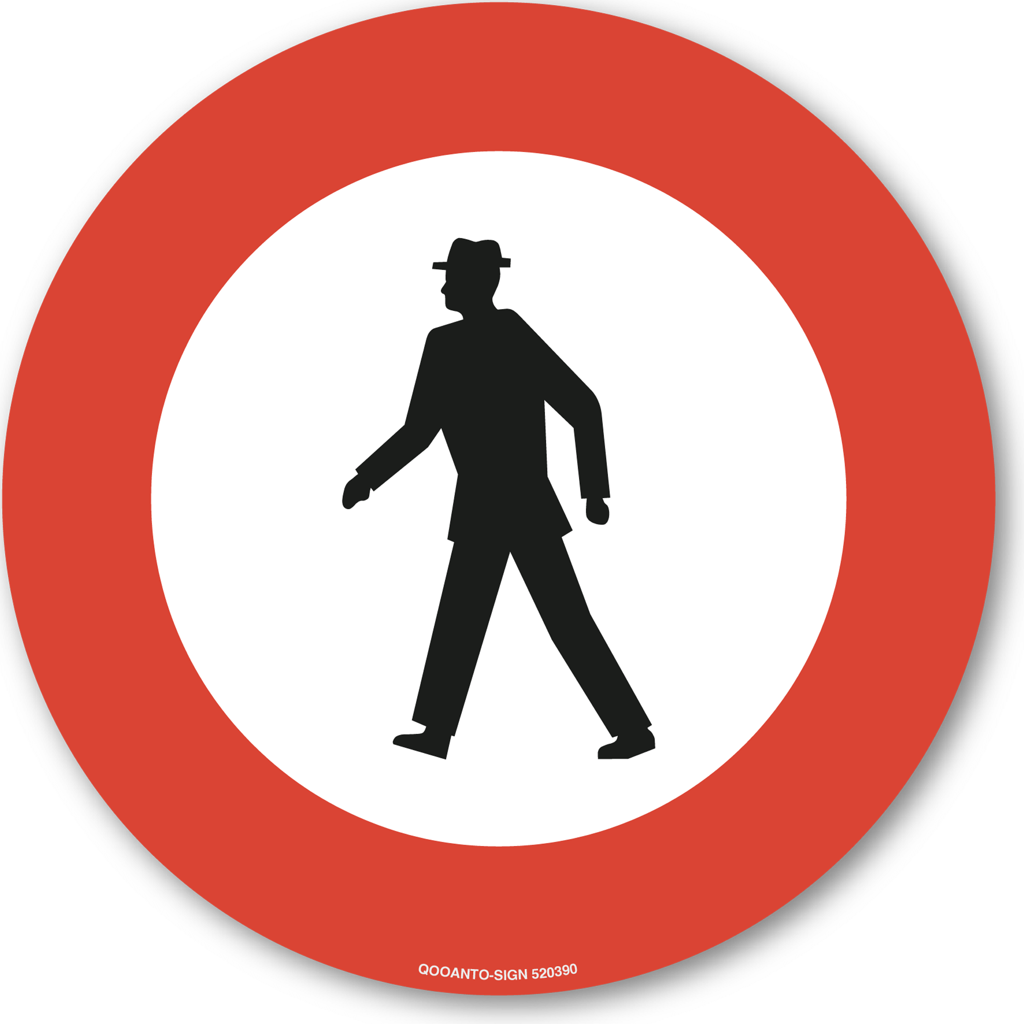 Verbot für Fussgänger, Schild oder Aufkleber