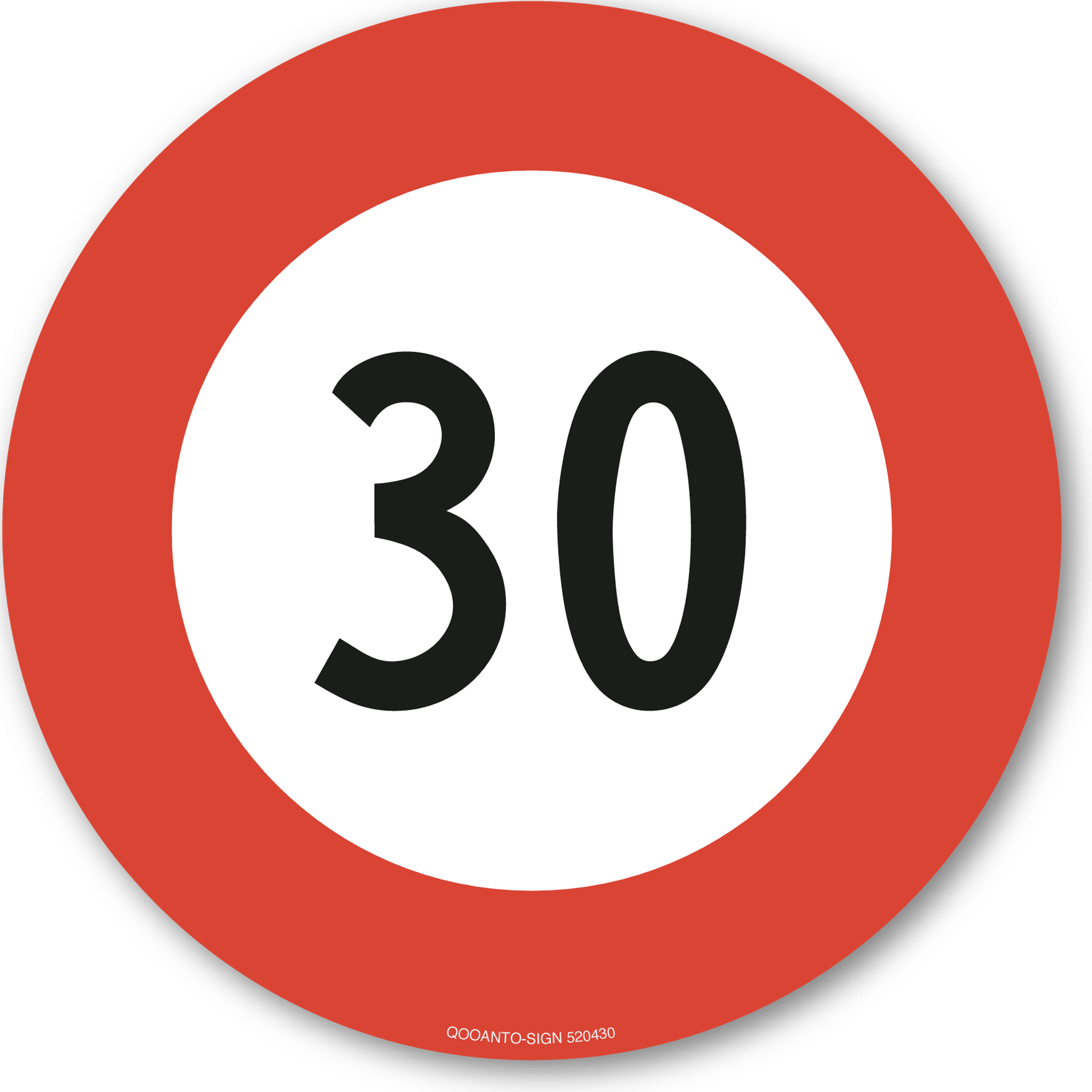 6 Stück Höchstgeschwindigkeit 30 VerkehrsSchild | Alu-Verbund | 10 cm | Weiss/Rot | Rund