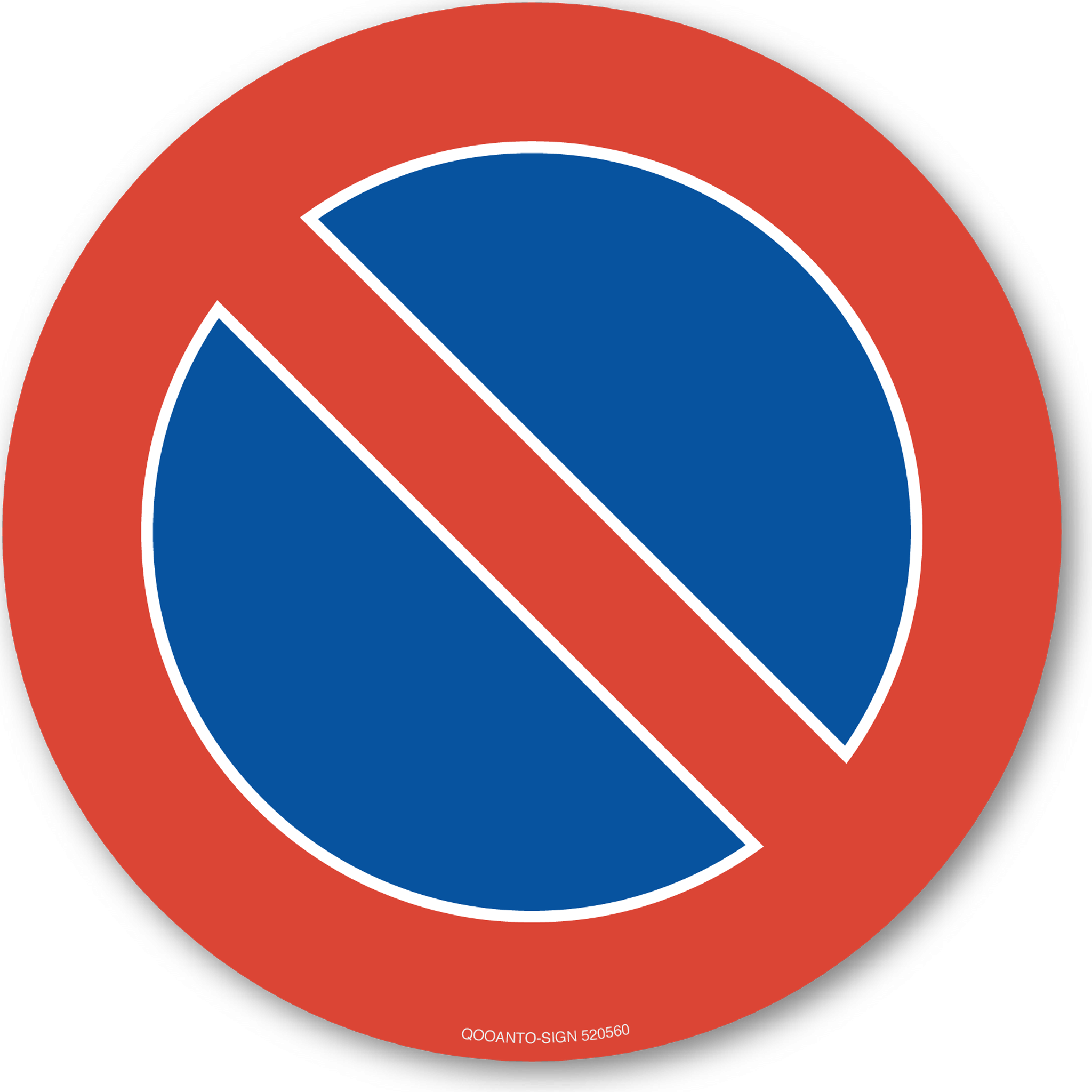 4 Stück Parkieren Verboten VerbotsSchild | Alu-Verbund | 15 cm | Blau/Rot | Rund