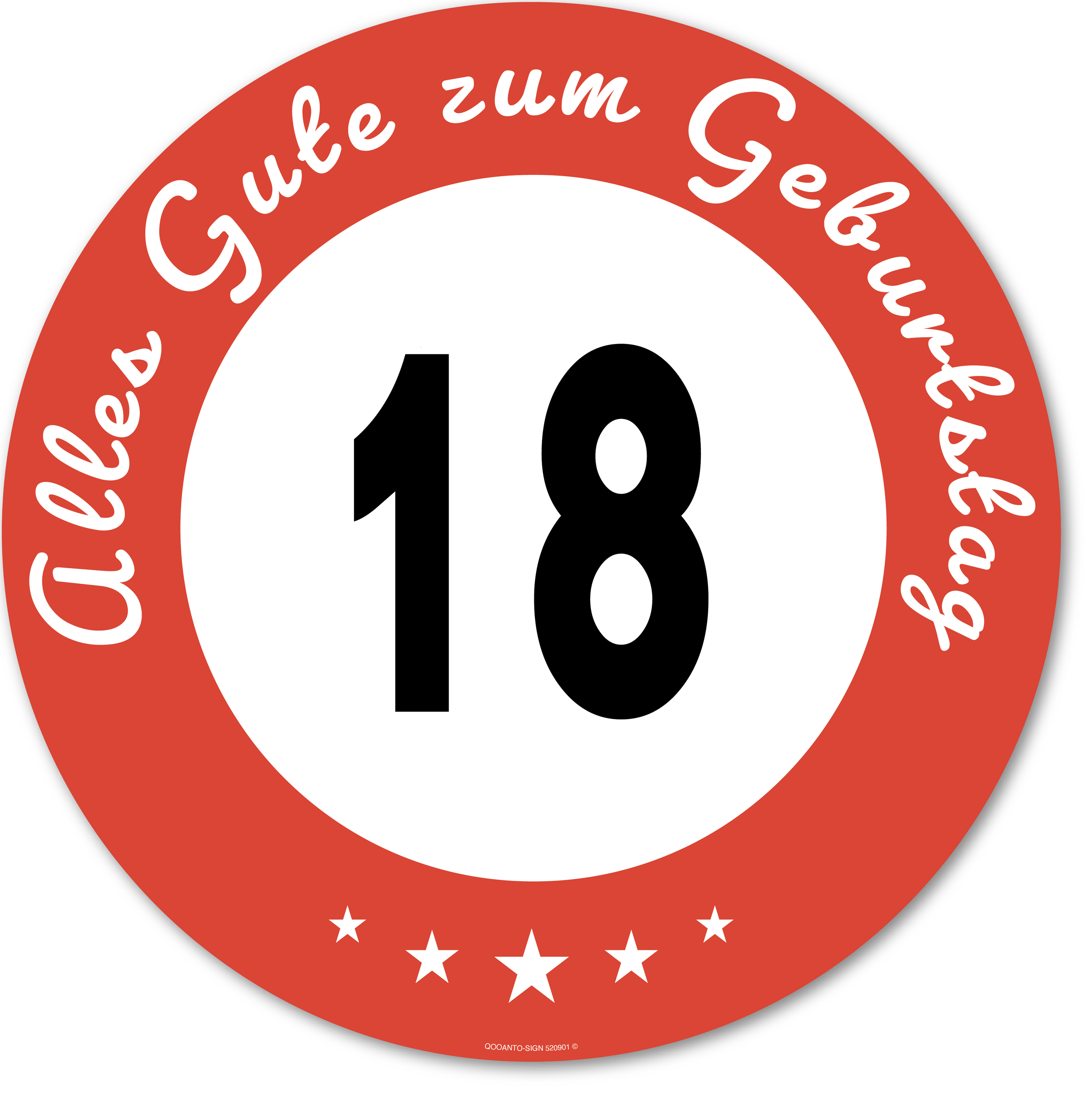 Alles Gute zum Geburtstag 18, Schild