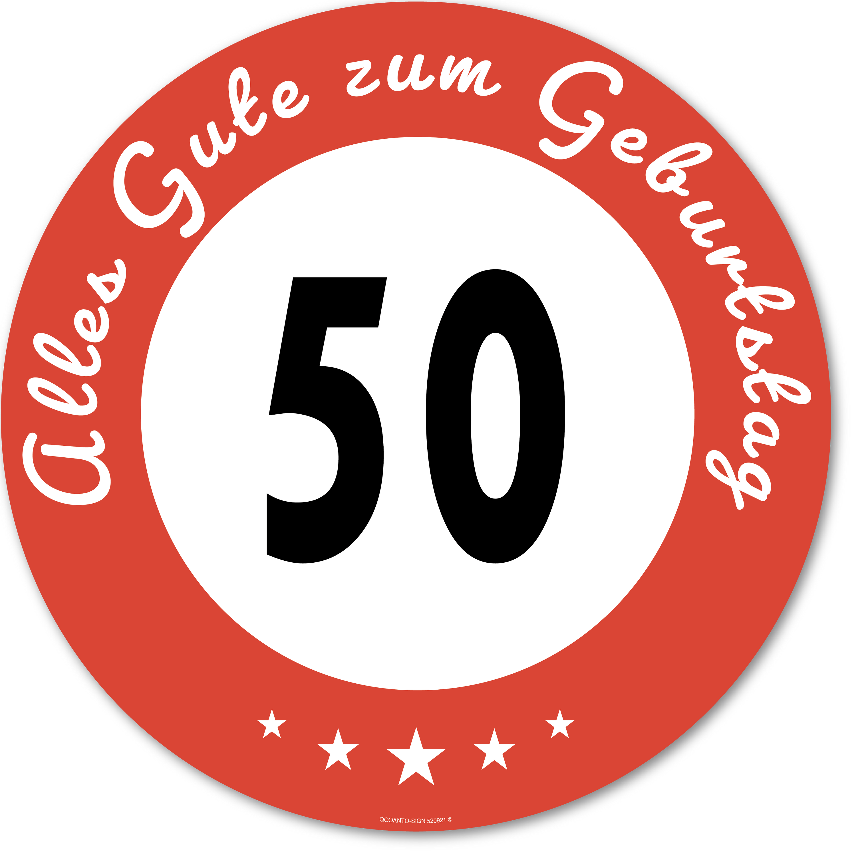 Alles Gute zum Geburtstag 50, Schild