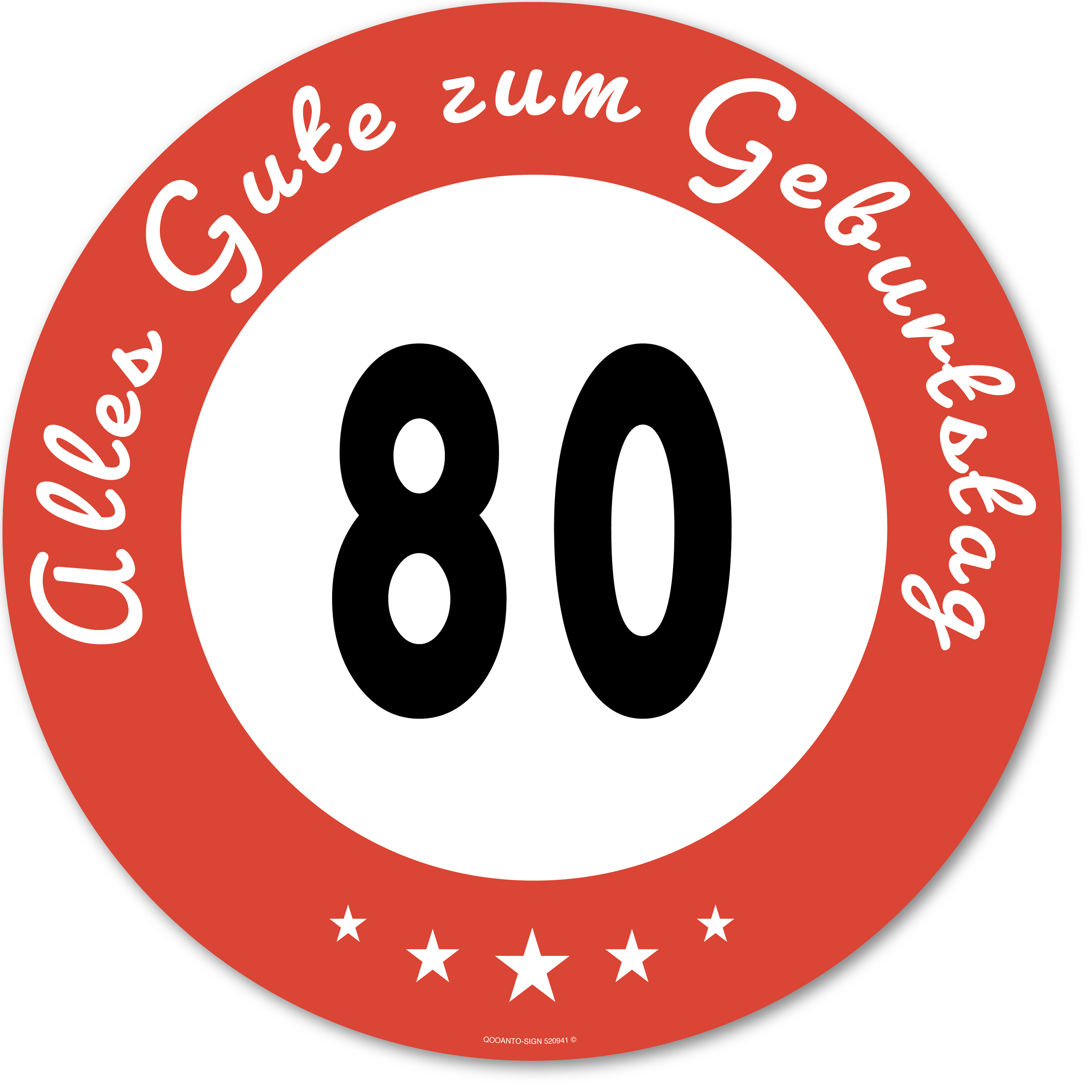 Alles Gute zum Geburtstag 80, Schild