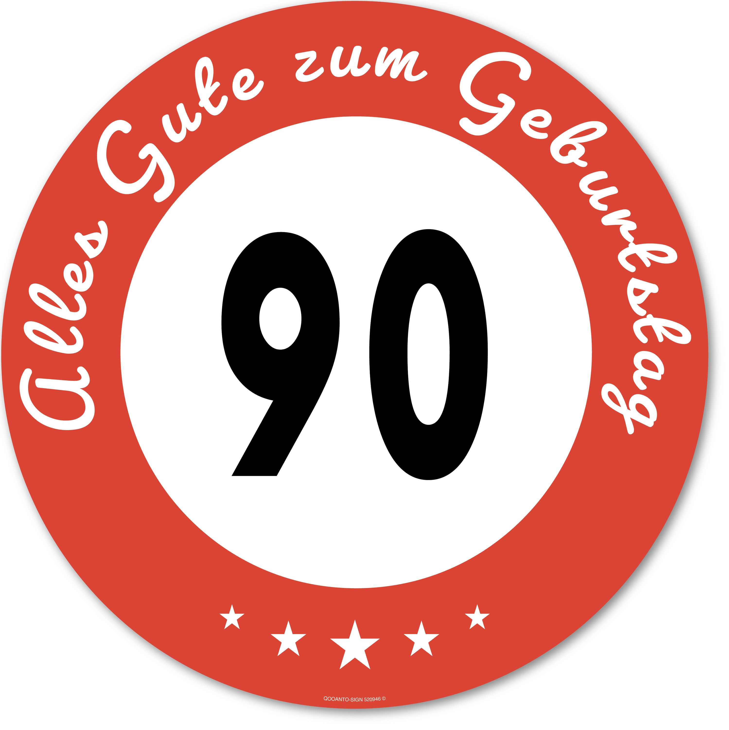 Alles Gute zum Geburtstag 90, Schild