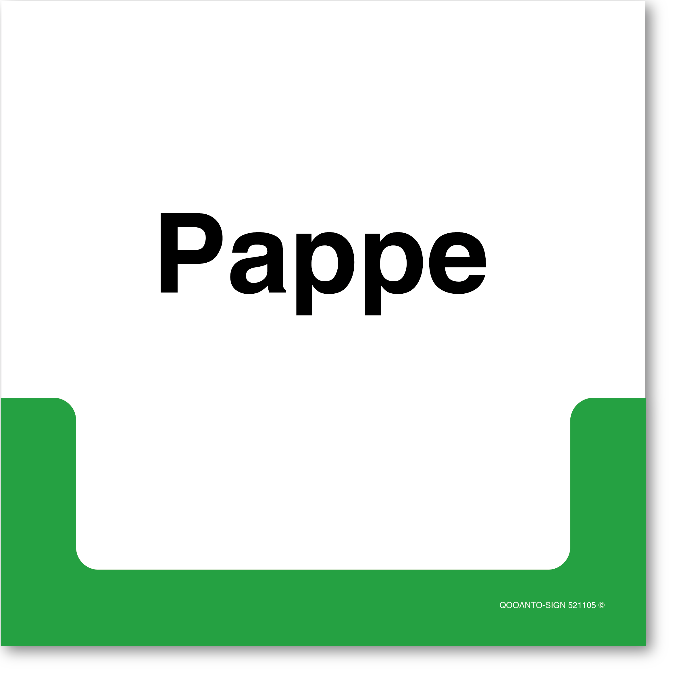 Pappe, Schild oder Aufkleber