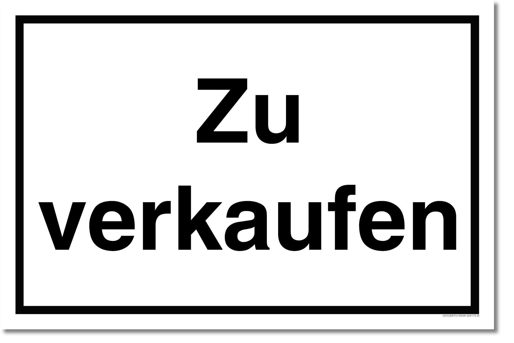 Zu Verkaufen Schild aus Alu-Verbund mit UV-Schutz