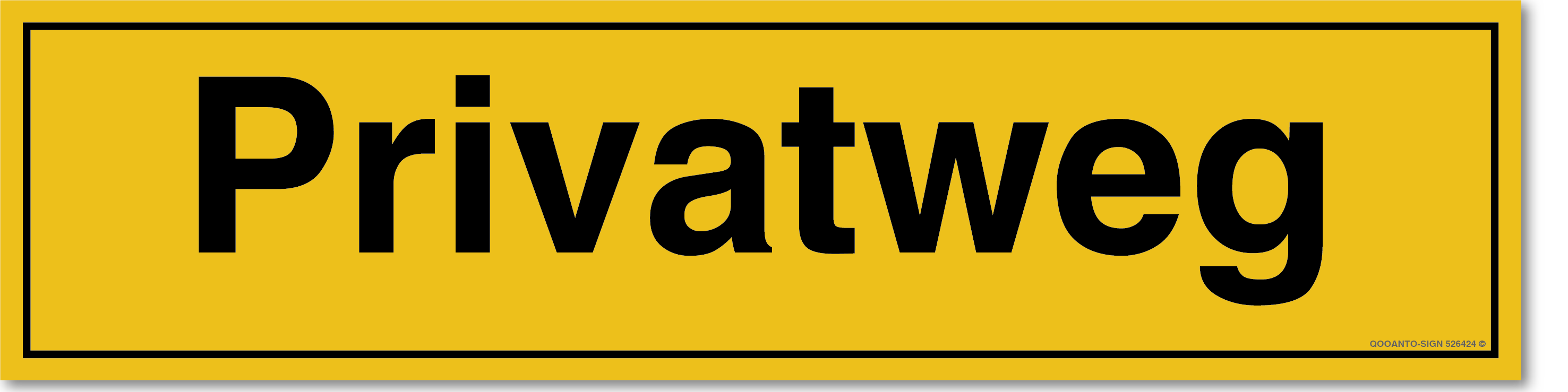 Privatweg Schild | Alu-Verbund | UV-Schutz | Gelb | Verlängert | Querformat