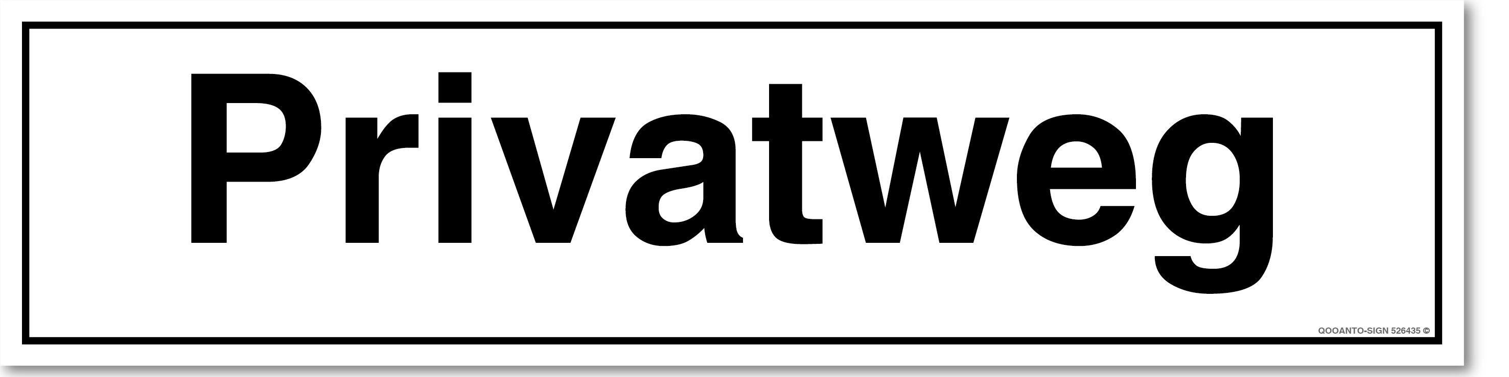 Privatweg Schild | Alu-Verbund | UV-Schutz | Weiss | Verlängert | Querformat