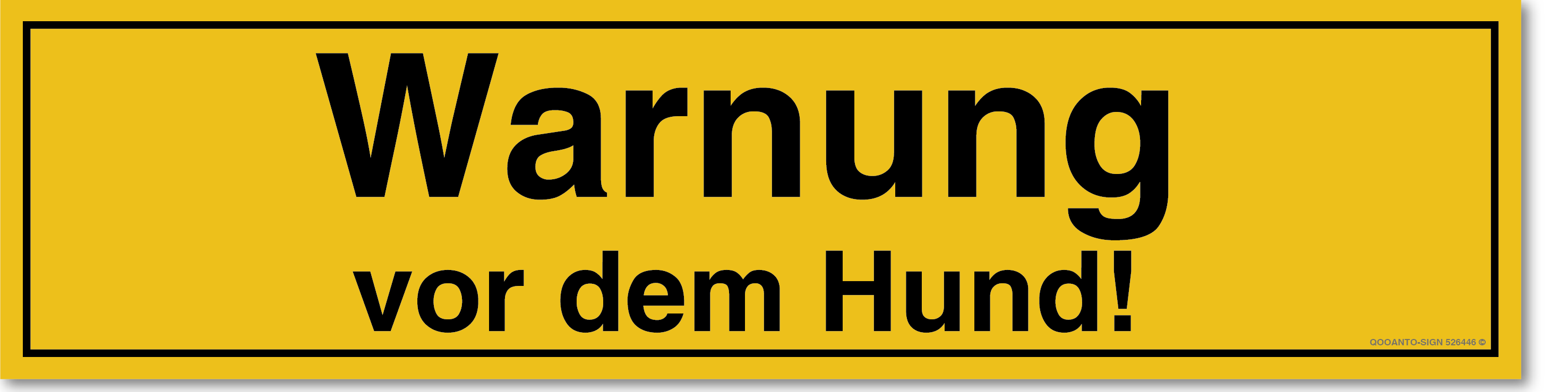 Warnung Vor Dem Hund! Schild | Alu-Verbund | UV-Schutz | Gelb | Verlängert | Querformat