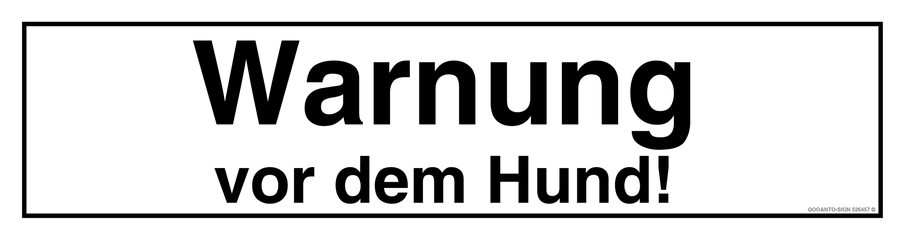 Warnung Vor Dem Hund! Schild | Alu-Verbund | UV-Schutz | Weiss | Verlängert | Querformat