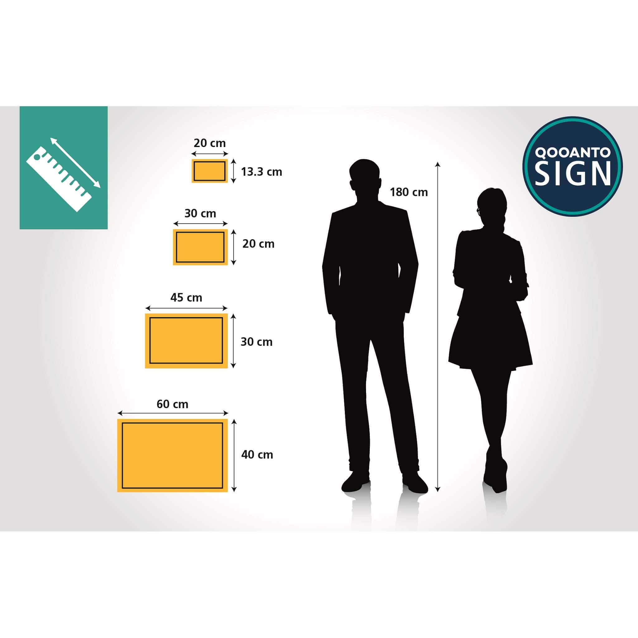 3 Stück Privat Schild | Alu-Verbund | 20 x 13.3 cm | Gelb | Rechteck | Querformat