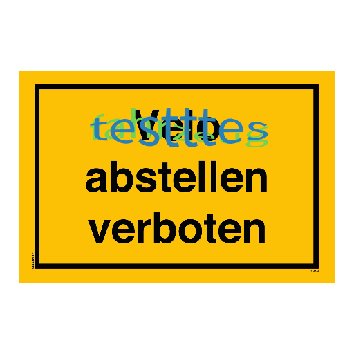 Velo Abstellen Verboten Schild oder Aufkleber | Alu-Verbund oder Selbstklebefolie | Gelb | Rechteck | Querformat