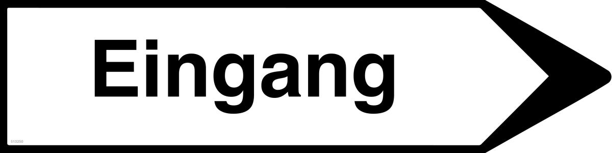 Eingang Wegweiser Schild Rechtsweisend aus Alu-Verbund mit UV-Schutz - QOOANTO-SIGN