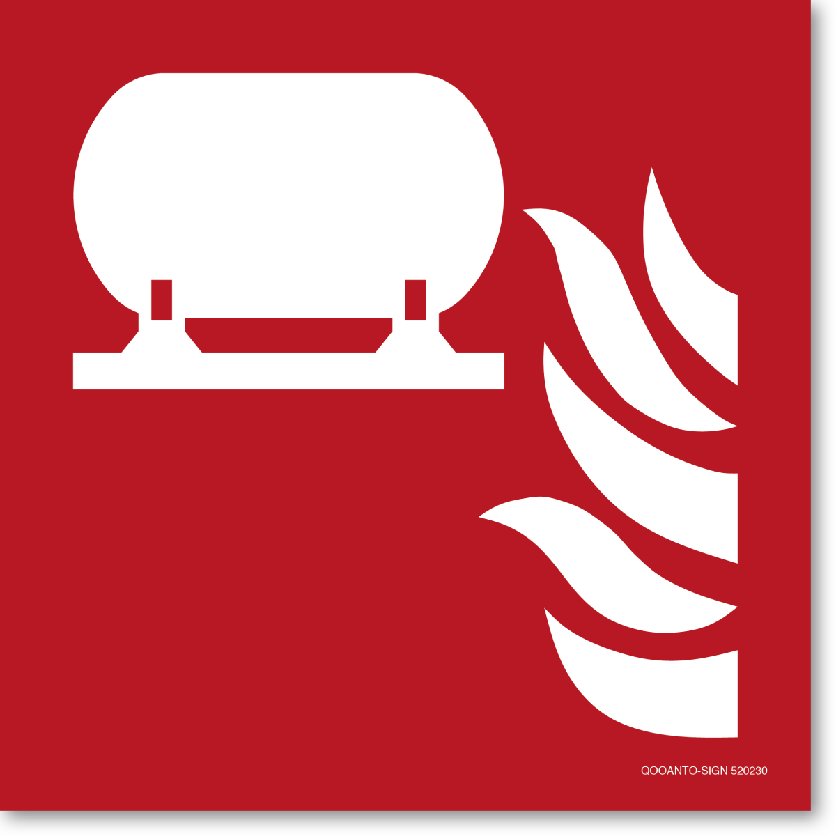 Fest Eingebaute Feuerlösch-Einrichtung, EN ISO 7010, F012 Brandschutzschild oder Aufkleber aus Alu-Verbund oder Selbstklebefolie mit UV-Schutz - QOOANTO-SIGN