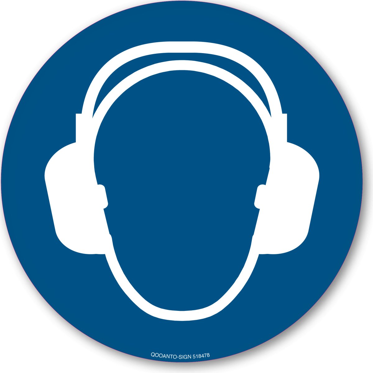 Gehörschutz Benutzen, EN ISO 7010, M003 Gebotsschild oder Aufkleber aus Alu-Verbund oder Selbstklebefolie mit UV-Schutz - QOOANTO-SIGN