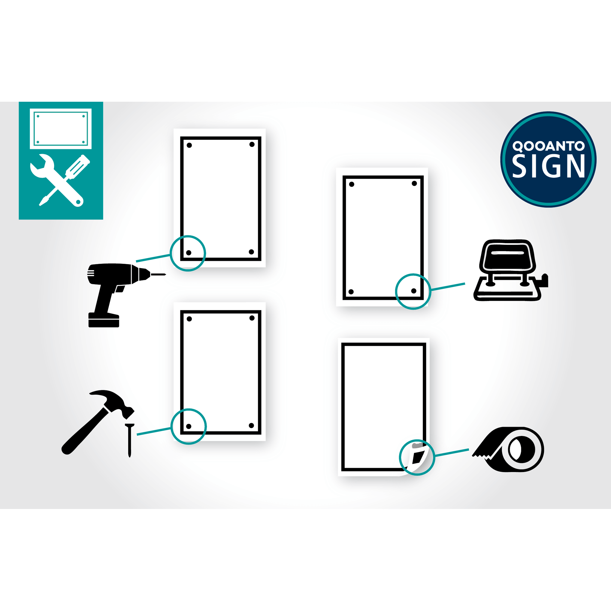 3 Stück Velo ParkplatzSchild | Alu-Verbund | 13.3 x 20 cm | Blau/Weiss | Rechteck | Hochformat