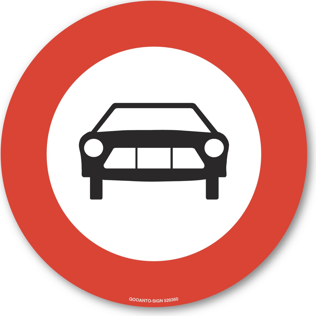Verbot Für Motorwagen Verkehrsschild oder Aufkleber aus Alu-Verbund oder Selbstklebefolie mit UV-Schutz - QOOANTO-SIGN